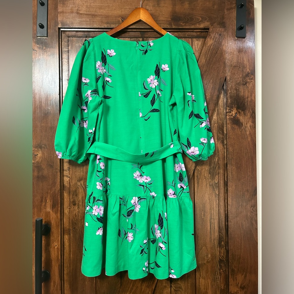 Ann Taylor Green Tiered Sundress with Bishop Sleeves. Excellent condition. - Picture 2 of 4